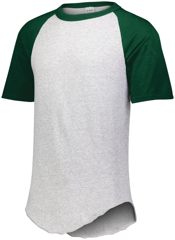 Augusta Sportswear Youth Short Sleeve Baseball Jersey (424), Color 'Athletic HeatherDark Green'