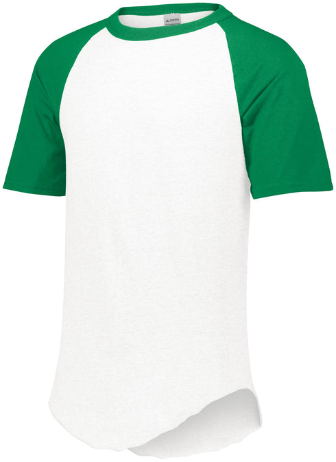 Augusta Sportswear Short Sleeve Baseball Jersey (423), Color 'WhiteKelly'