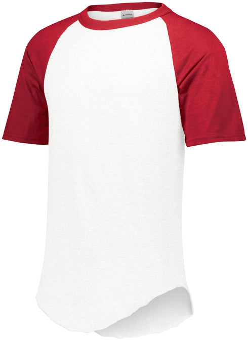 Augusta Sportswear Short Sleeve Baseball Jersey (423), Color 'White/Red'