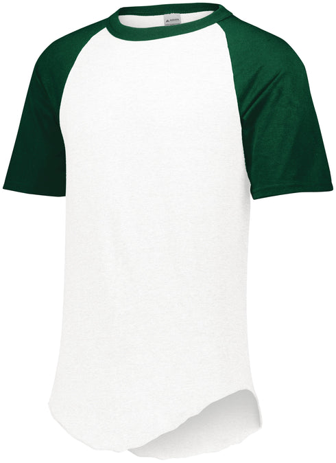 Augusta Sportswear Short Sleeve Baseball Jersey (423), Color 'White/Dark Green'