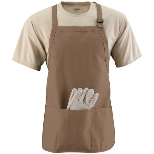 Augusta Sportswear Medium Length Apron With Pouch (4250), Color 'Khaki'