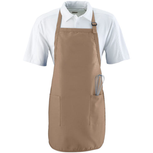 Augusta Sportswear Full Length Apron With Pockets (4350), Color 'Khaki'