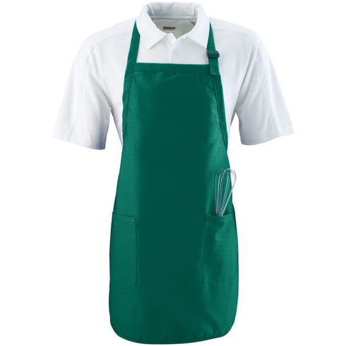 Augusta Sportswear Full Length Apron With Pockets (4350), Color 'Dark Green'