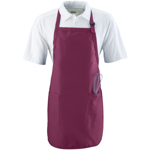 Augusta Sportswear Full Length Apron With Pockets (4350), Color 'Maroon'