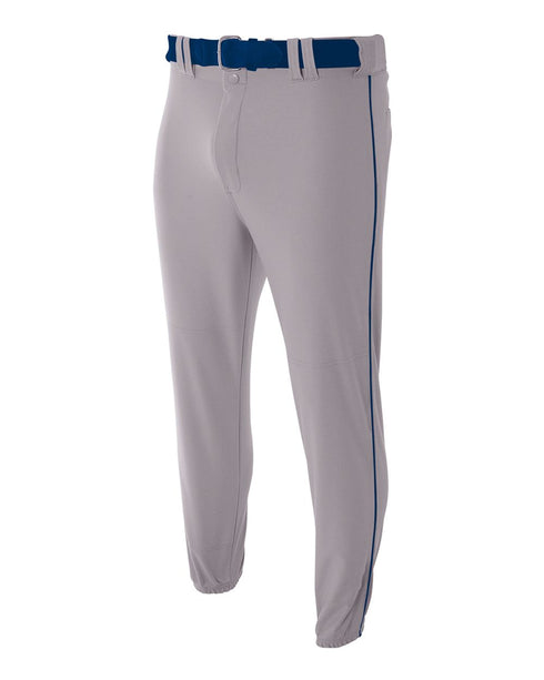 A4 Youth Pro Style Elastic Bottom Baseball Pant (NB6178), Color 'Gray/Navy'
