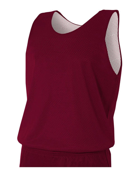 A4 Youth Reversible Mesh Tank (N2206), Color 'Maroon/White'