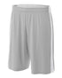 A4 Youth Reversible Moisture Management 8" Short (NB5284), Color 'Silver/White'