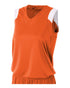 A4 Women's Moisture Management V-Neck Muscle (NW2340), Color 'Orange/White'