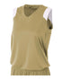 A4 Women's Moisture Management V-Neck Muscle (NW2340), Color 'Vegas Gold/White'