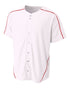 A4 Men's Warp Knit Baseball Jersey (N4214), Color 'White/Scarlet'
