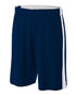 A4 Youth Reversible Moisture Management 8" Short (NB5284), Color 'Navy/White'