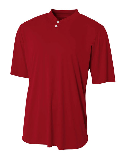 A4 Youth Tek 2-Button Henley (NB3143), Color 'Cardinal'