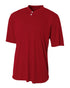 A4 Youth Tek 2-Button Henley (NB3143), Color 'Cardinal'