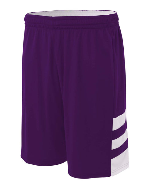 A4 8" Reversible Speedway Short (NB5334), Color 'Purple/White'