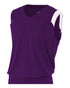 A4 Youth Moisture Management V-neck Muscle (NB2340), Color 'Purple/White'