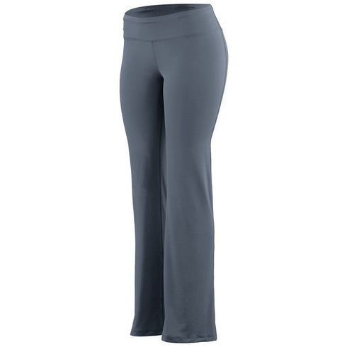 Augusta Sportswear Ladies Wide Waist Brushed Back Poly/Spandex Pant (4814-C), Color 'Graphite'