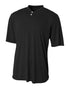 A4 Youth Tek 2-Button Henley (NB3143), Color 'Black'