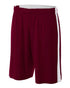 A4 Youth Reversible Moisture Management 8" Short (NB5284), Color 'Maroon/White'