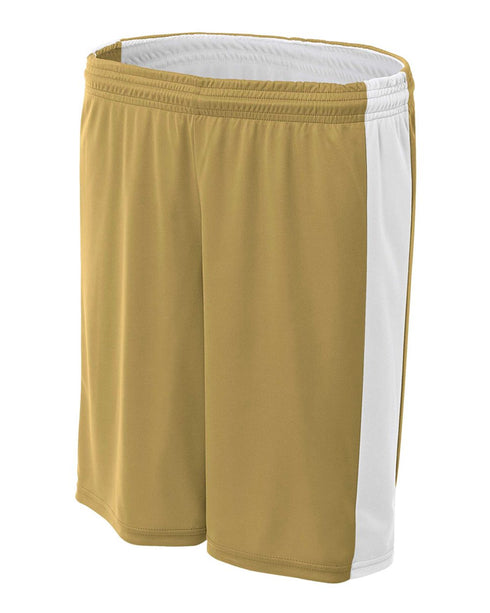 A4 Women's Reversible Moisture Management 8" Short (NW5284), Color 'Vegas Gold/White'
