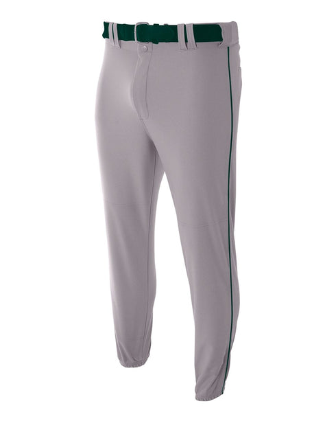 A4 Youth Pro Style Elastic Bottom Baseball Pant (NB6178), Color 'Grey/Forest'