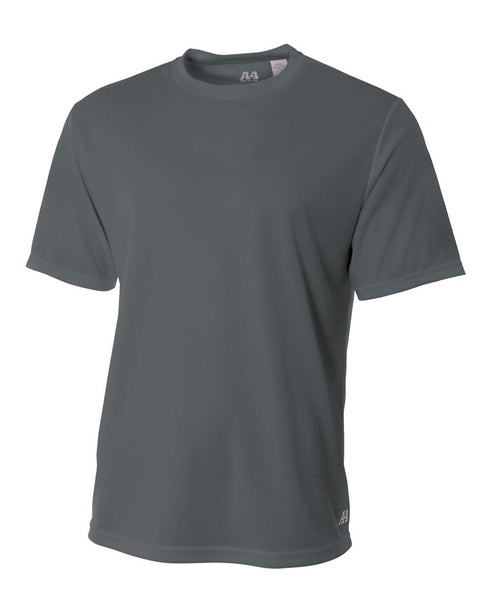 A4 Men's Short Sleeve Crew Birds Eye Mesh Tee (N3252), Color 'Graphite'