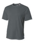A4 Men's Short Sleeve Crew Birds Eye Mesh Tee (N3252), Color 'Graphite'