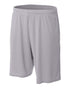 A4 9" Moisture Management Short with Side Pockets (N5338), Color 'Silver'