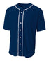 A4 Short Sleeve Full Button Baseball Top (N4184), Color 'Navy'