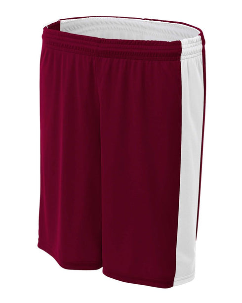 A4 Women's Reversible Moisture Management 8" Short (NW5284), Color 'Maroon/White'