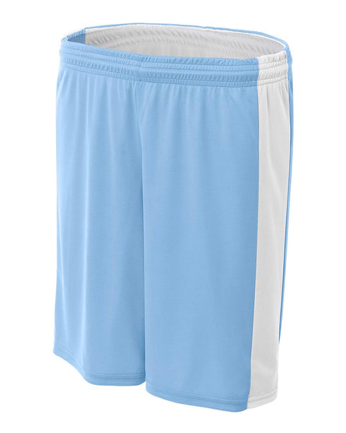 A4 Women's Reversible Moisture Management 8" Short (NW5284), Color 'Light Blue/White'