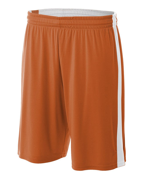A4 Reversible Moisture Management 10" Short (N5284), Color 'Orange/White'