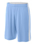 A4 Reversible Moisture Management 10" Short (N5284), Color 'Light Blue/White'