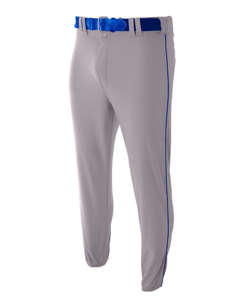 A4 Youth Pro Style Elastic Bottom Baseball Pant (NB6178), Color 'Grey/Royal'