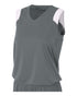 A4 Women's Moisture Management V-Neck Muscle (NW2340), Color 'Graphite/White'