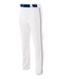 A4 Pro Style Open Bottom Baggy Cut Baseball Pant (N6162), Color 'White/Navy'