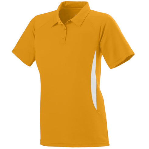 Augusta Sportswear Ladies Mission Polo (5006-C), Color 'Gold/White'