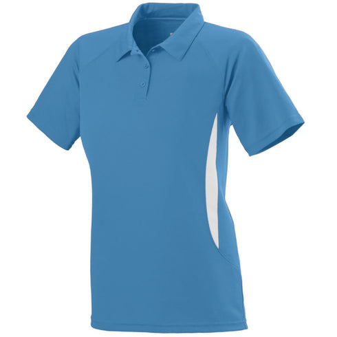 Augusta Sportswear Ladies Mission Polo (5006-C), Color 'Columbia Blue/White'