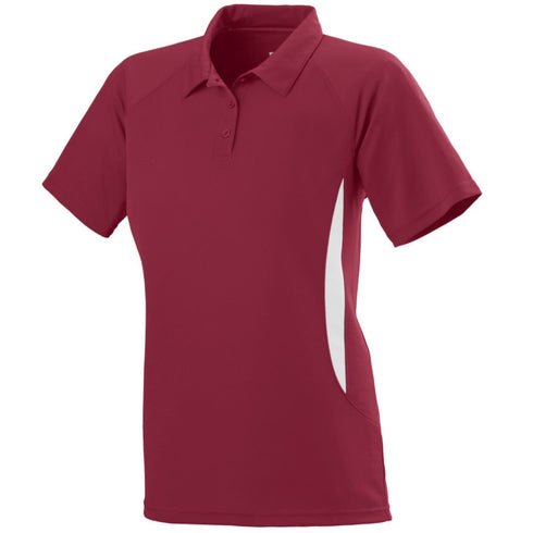 Augusta Sportswear Ladies Mission Polo (5006-C), Color 'Cardinal/White'