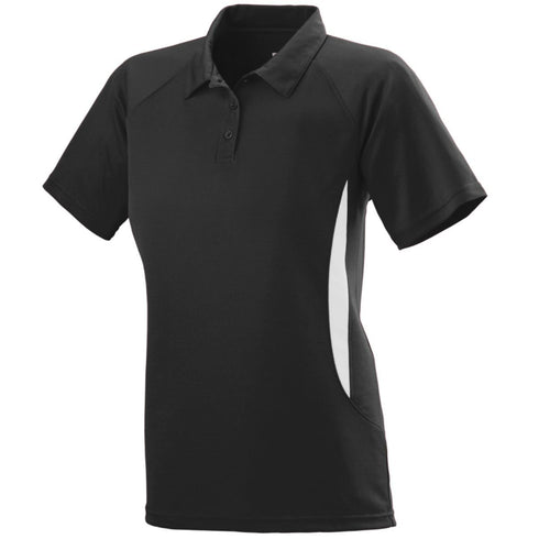 Augusta Sportswear Ladies Mission Polo (5006-C), Color 'Black/White'