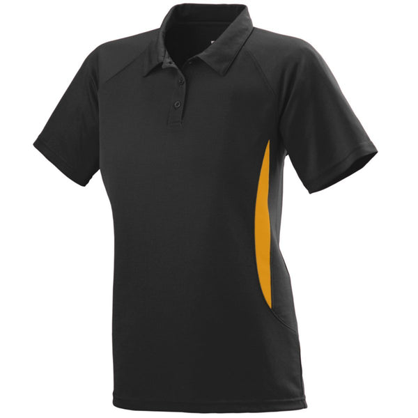 Augusta Sportswear Ladies Mission Polo (5006-C), Color 'Black/Gold'