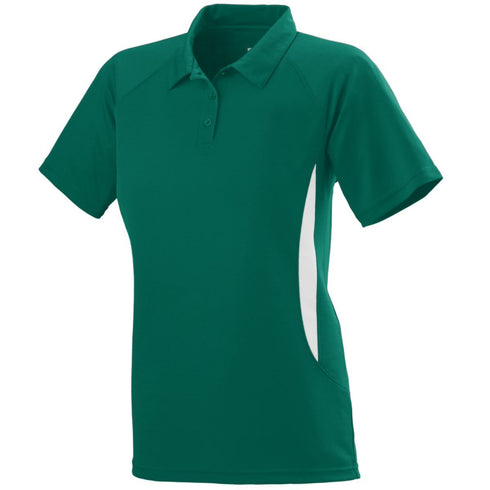 Augusta Sportswear Ladies Mission Polo (5006-C), Color 'Dark Green/White'