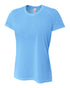 A4 Women's Spun Poly Tee (NW3264), Color 'Light Blue'