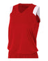 A4 Women's Moisture Management V-Neck Muscle (NW2340), Color 'Scarlet/White'