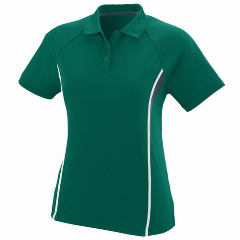 Augusta Sportswear Ladies Rival Sport Shirt (5024-C), Color 'Dark Green/Slate/White'