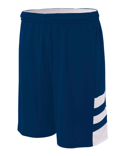 A4 8" Reversible Speedway Short (NB5334), Color 'Navy/White'