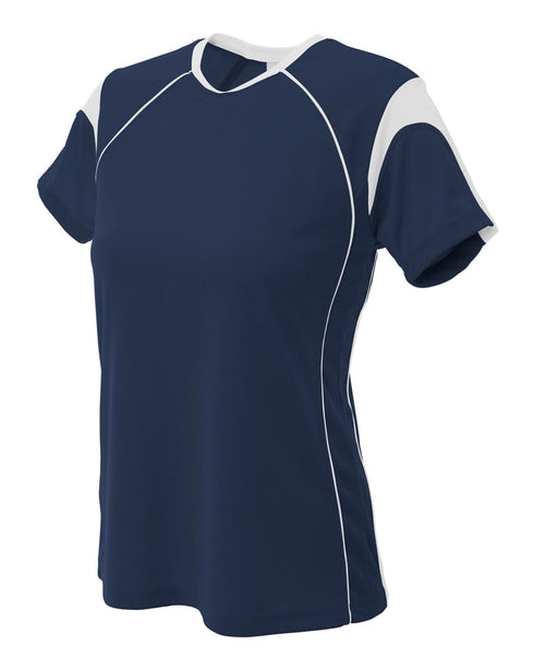 A4 Womens Color Blocked Pullover Top (NW3260), Color 'Navy/White'