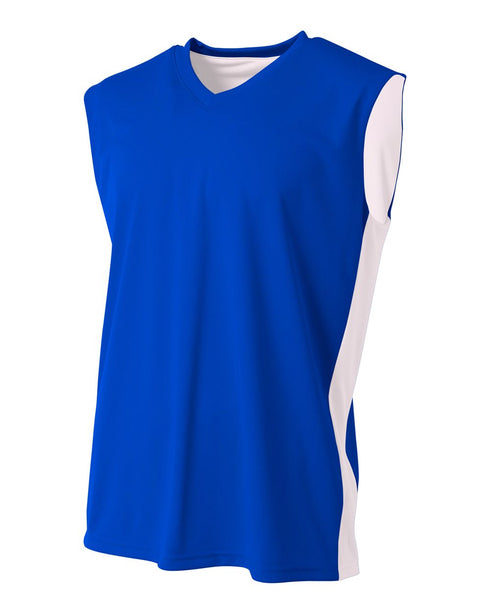 A4 Youth Reversible Moisture Management Muscle (NB2320), Color 'Royal/White'
