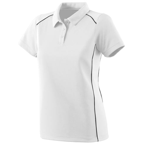 Augusta Sportswear Ladies Winning Streak Polo (5092-C), Color 'White/Black'