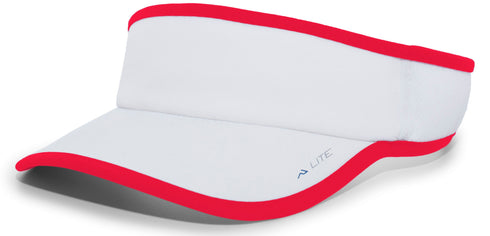Pacific Headwear Lite Series All-Sport Active Visor (510V), Color 'WhiteRed'