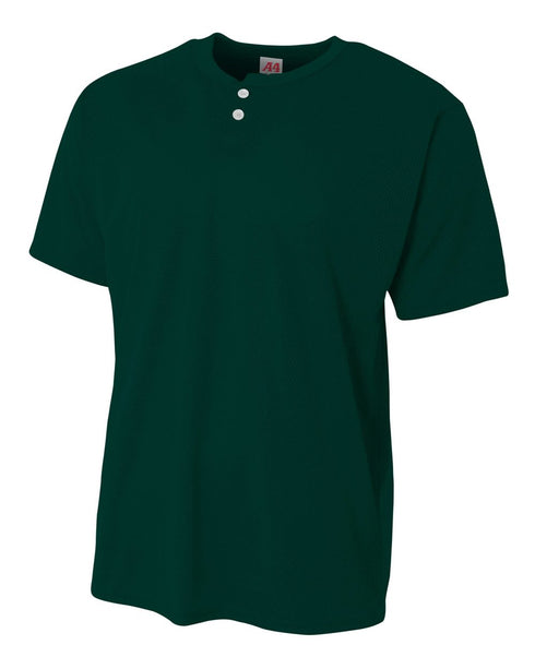 A4 Youth 2-Button Mesh Henley (NB4130), Color 'Forest'